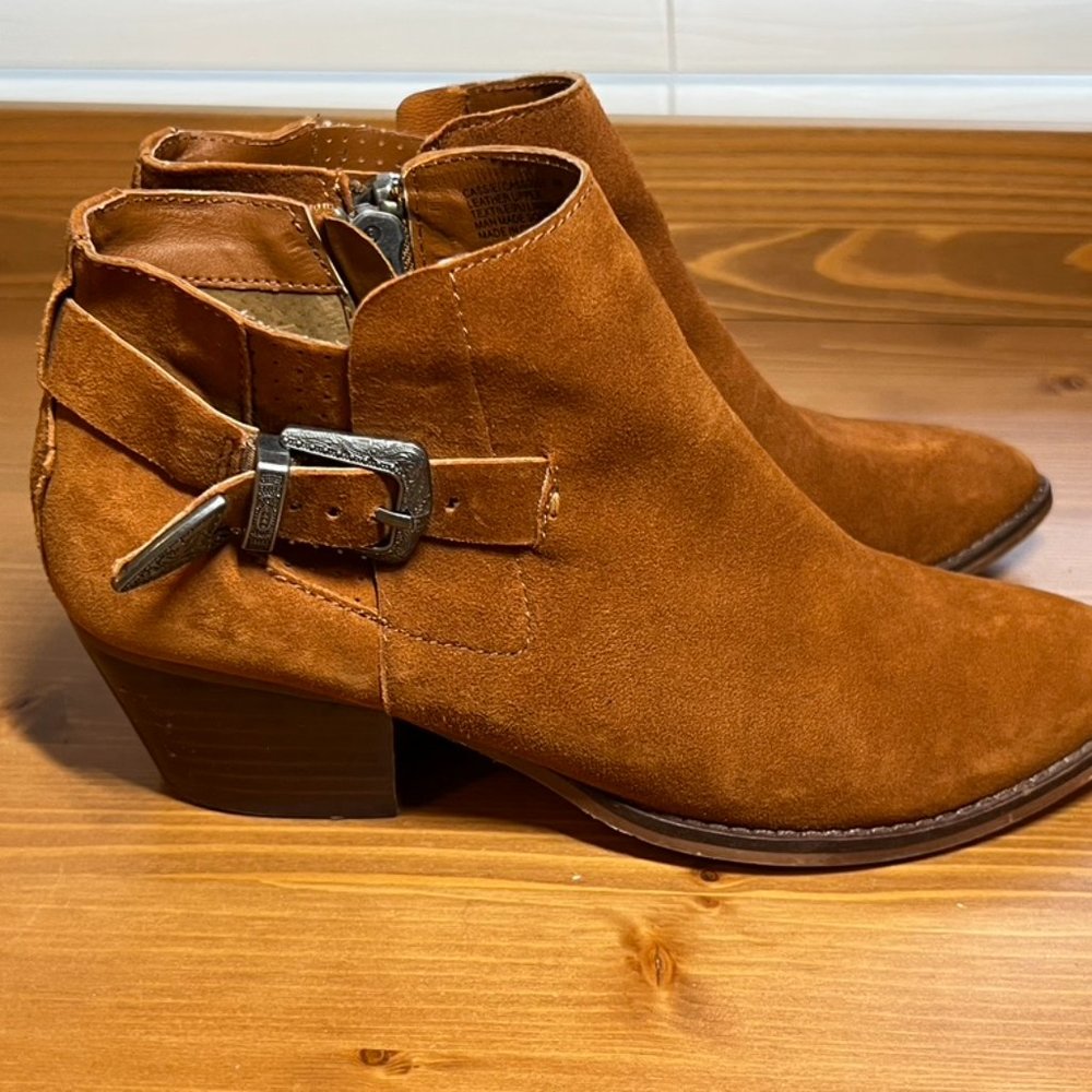 Steve Madden Cassie Ankle Boots Cognac Suede 8 - Picture 2 of 9